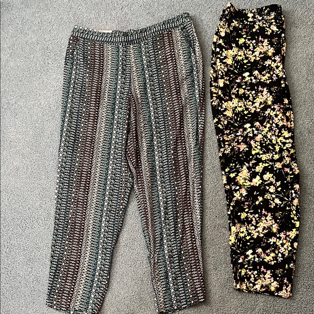 Jessica Simpson Multicolor Patterned Ankle Pants Set both new but one has NWT